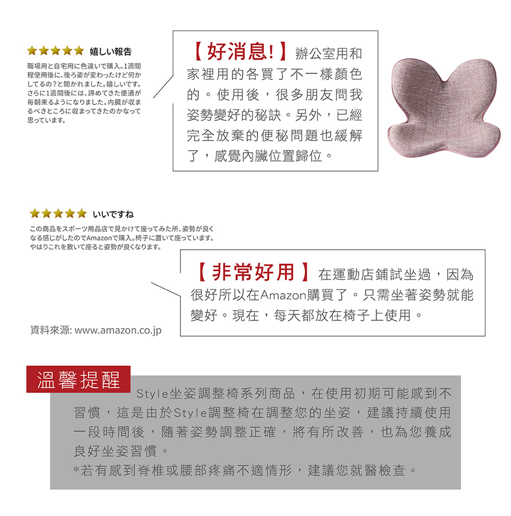 Antibac Style Pattern 揪多多 | 買越多省越多 - 【日本Style】 Standard Antibac 美姿調整椅 抗菌防水款 (粉/灰 兩色任選)