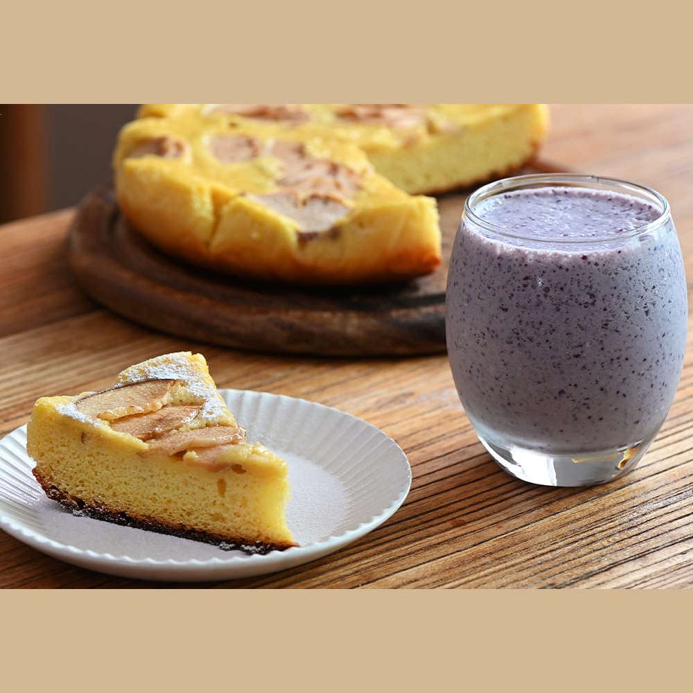 316蘋果鬆糕佐藍莓麥片奶昔